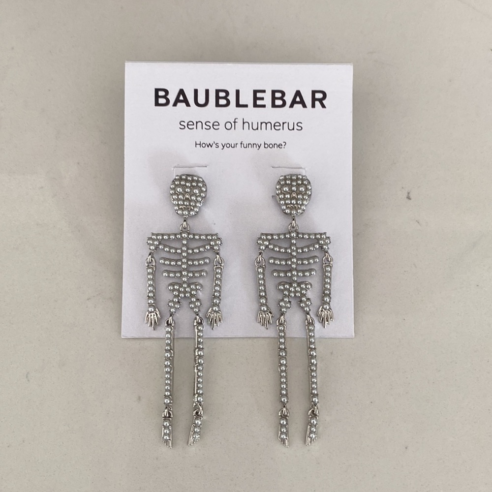Baublebar Faux Pearl Skeleton Earrings